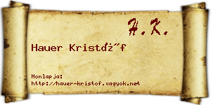 Hauer Kristóf névjegykártya
