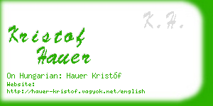 kristof hauer business card
