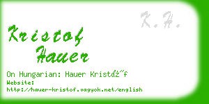 kristof hauer business card